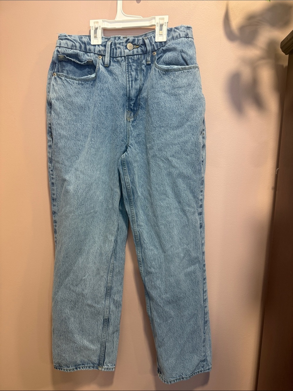 Good American Light Blue Straight-Leg Jeans
